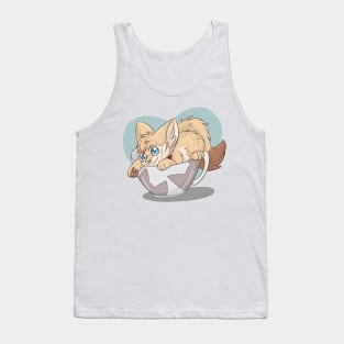 Fennec Fox in a Tea Cup Tank Top